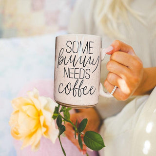 Hippity Hoppity Give Me Coffee Mug – Speckled Easter Bunny Ceramic Mug (16.23 oz)