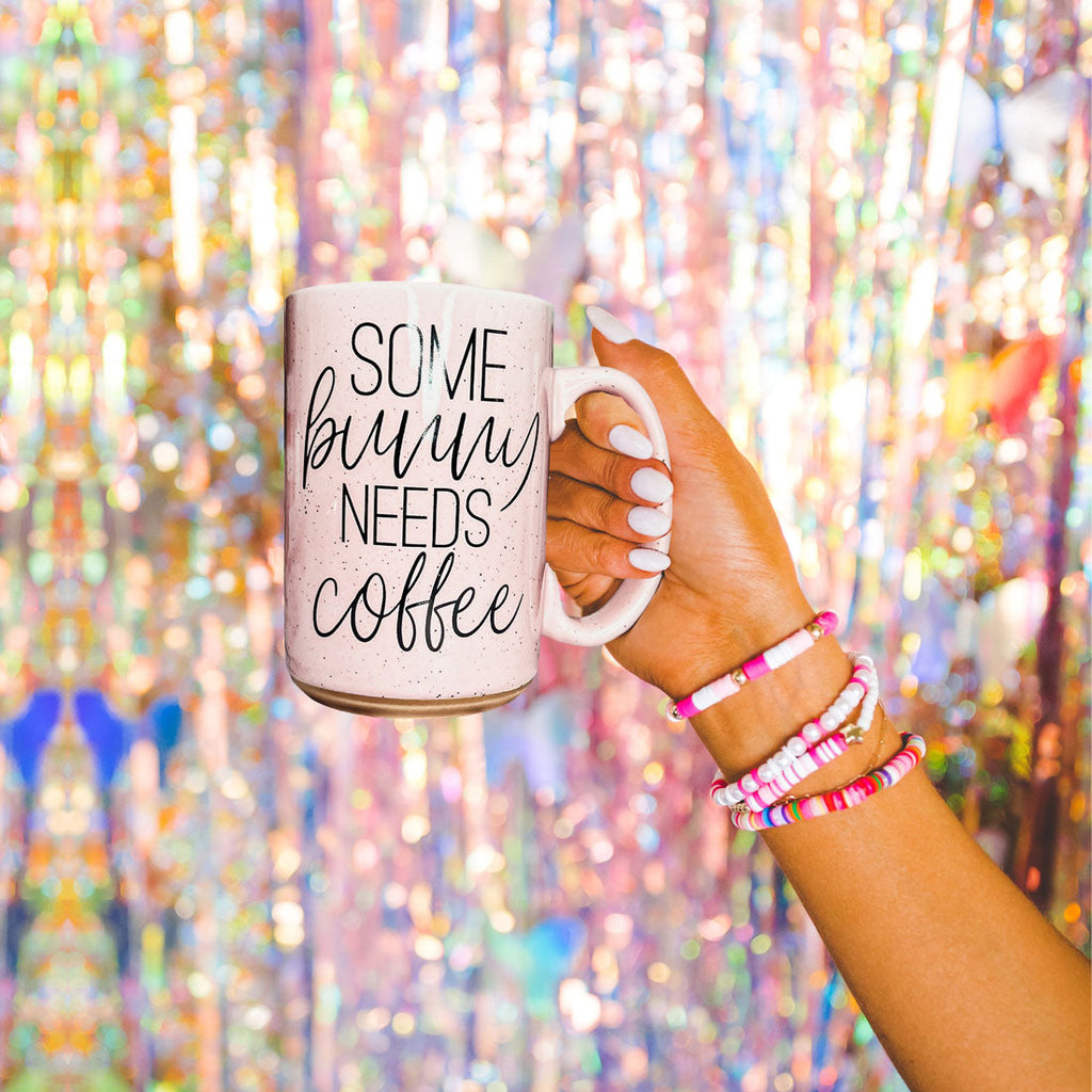 Hippity Hoppity Give Me Coffee Mug – Speckled Easter Bunny Ceramic Mug (16.23 oz)