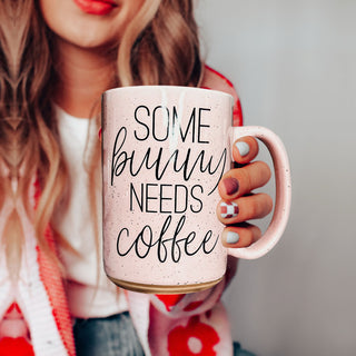 Hippity Hoppity Give Me Coffee Mug – Speckled Easter Bunny Ceramic Mug (16.23 oz)