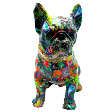 Standing Flower French Bulldog with Necklace - 11