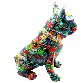 Standing Flower French Bulldog with Necklace - 11