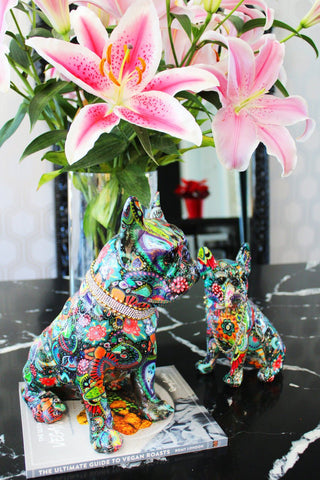 Standing Flower French Bulldog with Necklace - 11