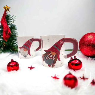 3D Christmas Gnome Glass Coffee Mug