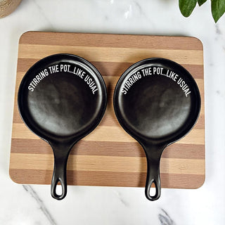 Funny “Stir the Pot” Spoon Rest with Wooden Spoon – Porcelain Kitchen Spoon Holder