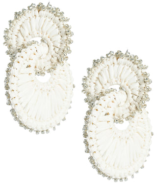 Tara Double Ring Raffia Earrings