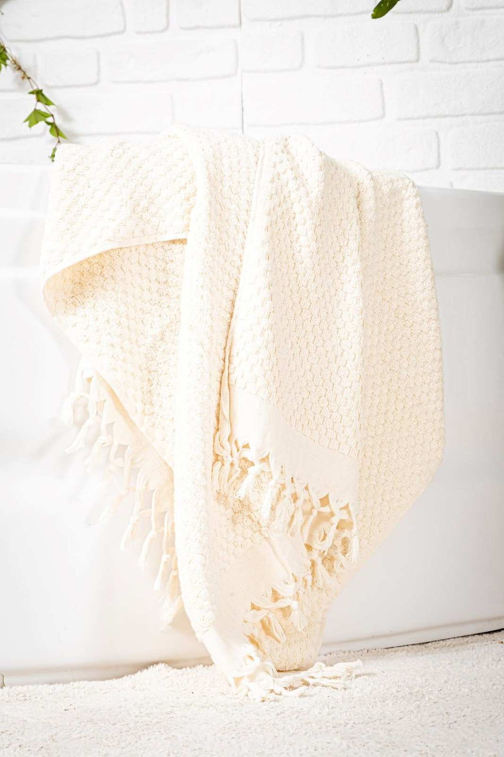 Striped Bath Towel | Organic Turkish Cotton Plush Jacquard Towel