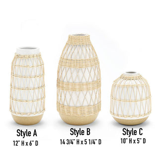 Madison Willow Vase Set – Handwoven Willow & Ceramic Decorative Vases