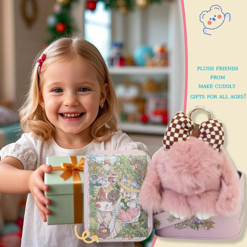 Surprise Bunny Lulu Plush with Bow & Mystery Tin Gift Box – “Sweet Life” Collection - Anara Lifestyle