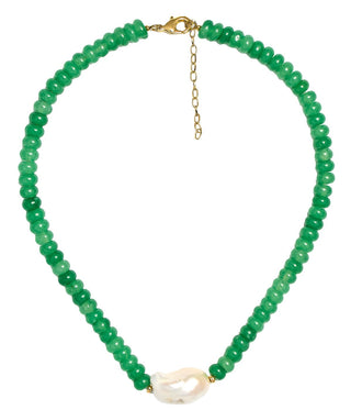Susie- Quartz Beaded Necklace with freshwater Pearl