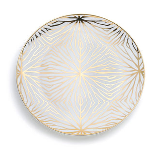 Talianna Lily Pad Plates, White & Gold, Set of 4 - Anara Lifestyle