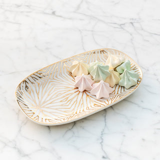 Talianna Lily Pad White & Gold Catchall Tray – 24K Gold Accent in Limited Edition - Anara Lifestyle