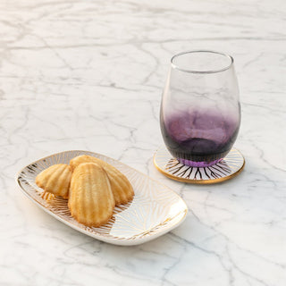 Talianna Lily Pad White & Gold Catchall Tray – 24K Gold Accent in Limited Edition - Anara Lifestyle