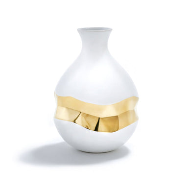 Talianna Oro Bud Vase, White & Gold - Anara Lifestyle