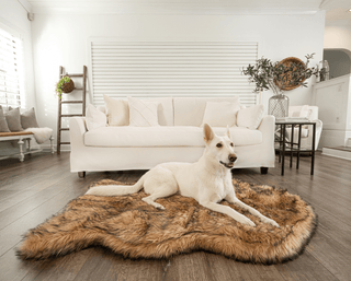 PupRug by Paw.com® Faux Fur Orthopedic Dog Bed – Curve Sable Tan