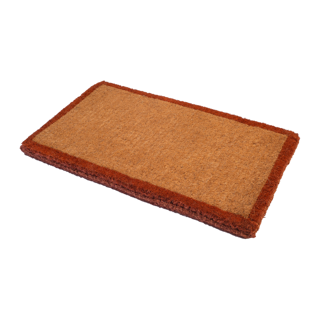 Terracotta Border Natural Coir Doormat