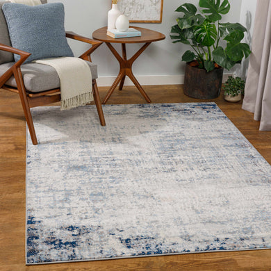 Texanna Abstract Blue Gray Area Rug – Modern Washable Floor Carpet