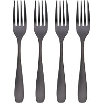 Cambridge Eliana Black Satin Salad Forks, Set of 4, 18/0 stainless steel