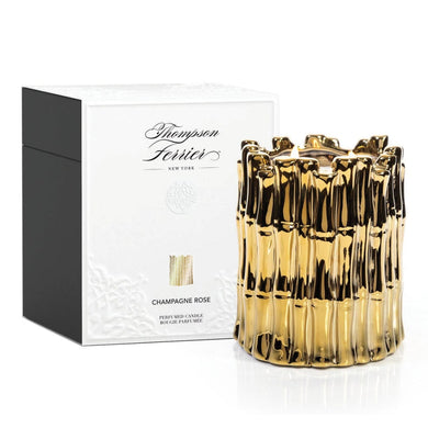 Gold Sagano Candle – Elegant Bamboo Scented Candle in Gold Jar