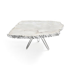 Torta Gemstone Cake Stand in Crystal & Silver - Anara Lifestyle