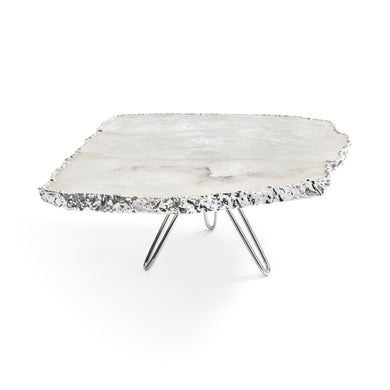 Torta Gemstone Cake Stand in Crystal & Silver - Anara Lifestyle