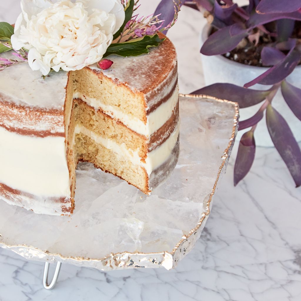 Torta Gemstone Cake Stand in Crystal & Silver - Anara Lifestyle