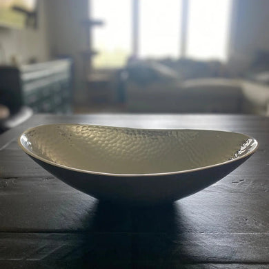 Towle Silversmiths Hammered Oval Bowl - Anara Lifestyle