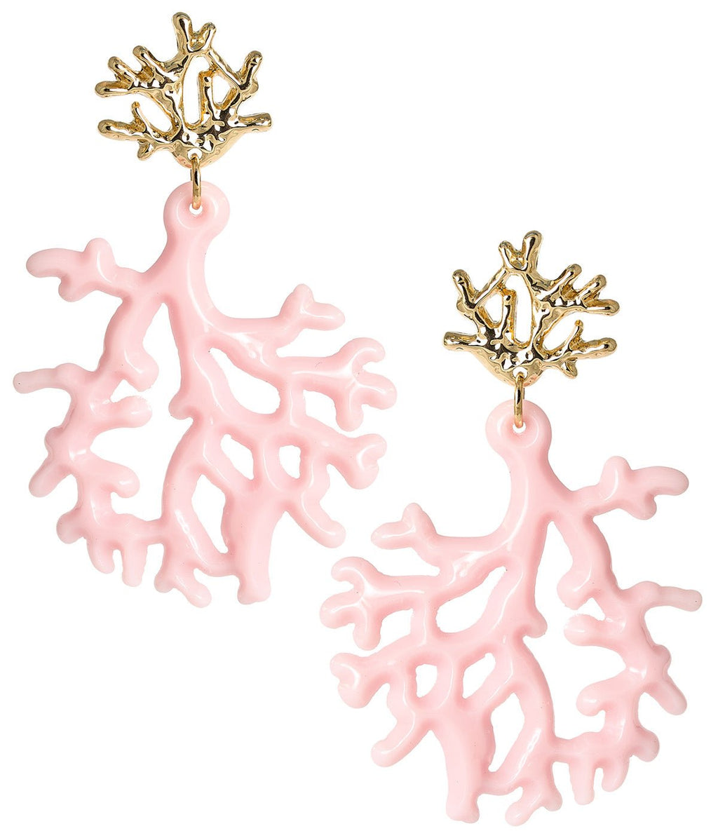 Tula Coral Acrylic Statement Earrings