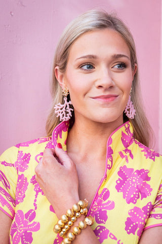 Tula Coral Acrylic Statement Earrings