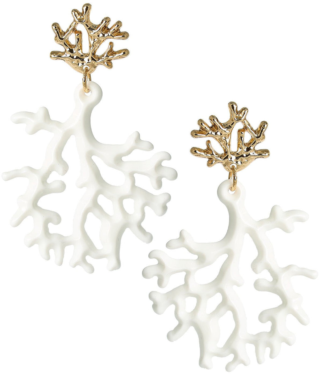 Tula Coral Acrylic Statement Earrings