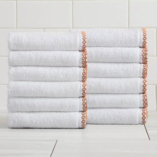 Elegant Cotton Border-Stitched Towel Set – Valery Collection (6-Piece)