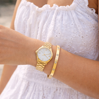 Classic Gold CZ Bangle Bracelet