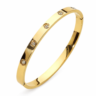 Classic Gold CZ Bangle Bracelet