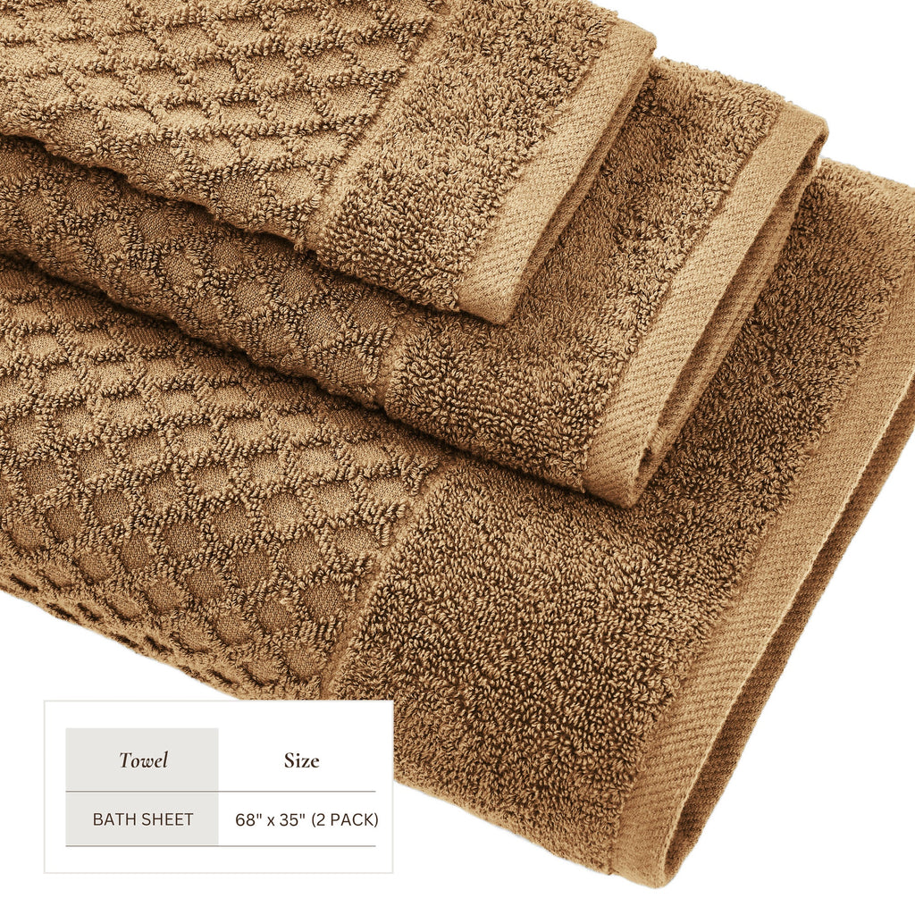 Grayson Cotton Diamond Waffle Weave Bath Towel Set
