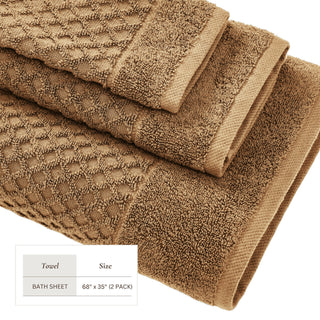 Grayson Cotton Diamond Waffle Weave Bath Towel Set