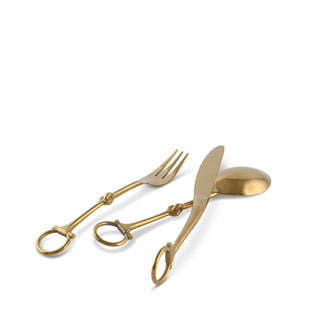 Bit Five piece Flatware Set - Stainless Steel Shiny Gold
