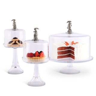 Bunny Glass Covered Cake / Dessert Stand