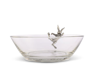 Climbing Bunny Glass Serving / Salad Bowl