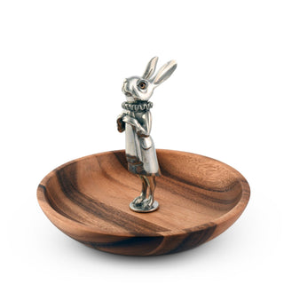 Whimsical Bunny Wood Tidbit Bowl