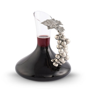 Grape Wine Decanter Small | Glass & Pewter Designer Decanter 36 oz
