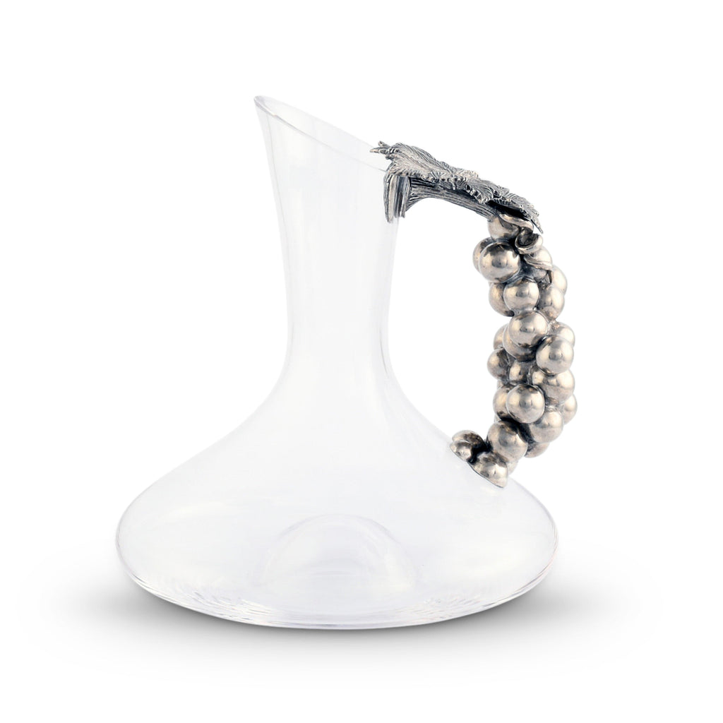 Grape Wine Decanter Small | Glass & Pewter Designer Decanter 36 oz
