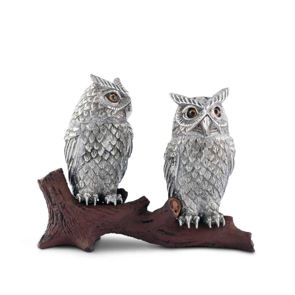 Owl on Log Salt and Pepper Shaker