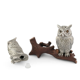 Owl on Log Salt and Pepper Shaker