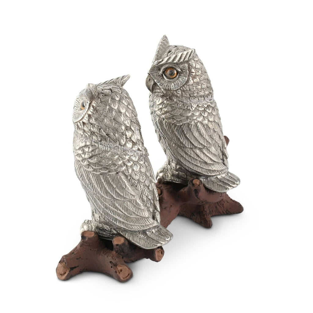 Owl on Log Salt and Pepper Shaker