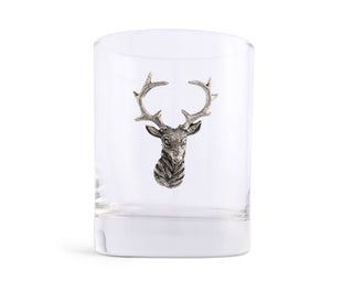 Elk Head Double Old Fashion Bar Glass