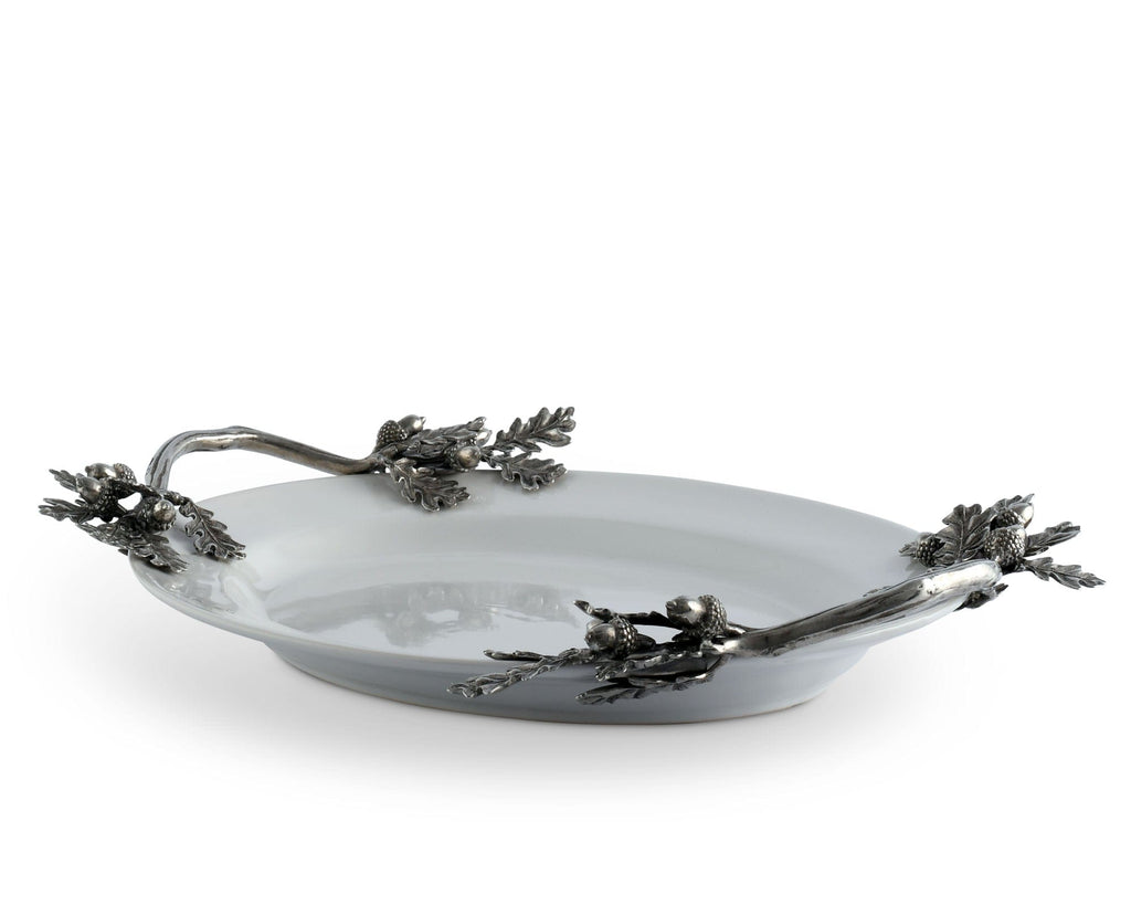 Acorn Oak & Leaf Stoneware Tray - Small