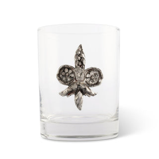 Fleur de Lys Double Old Fashion Bar Glass