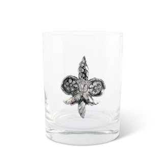 Fleur de Lys Double Old Fashion Bar Glass
