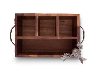 Song Bird Wood Flatware Caddy