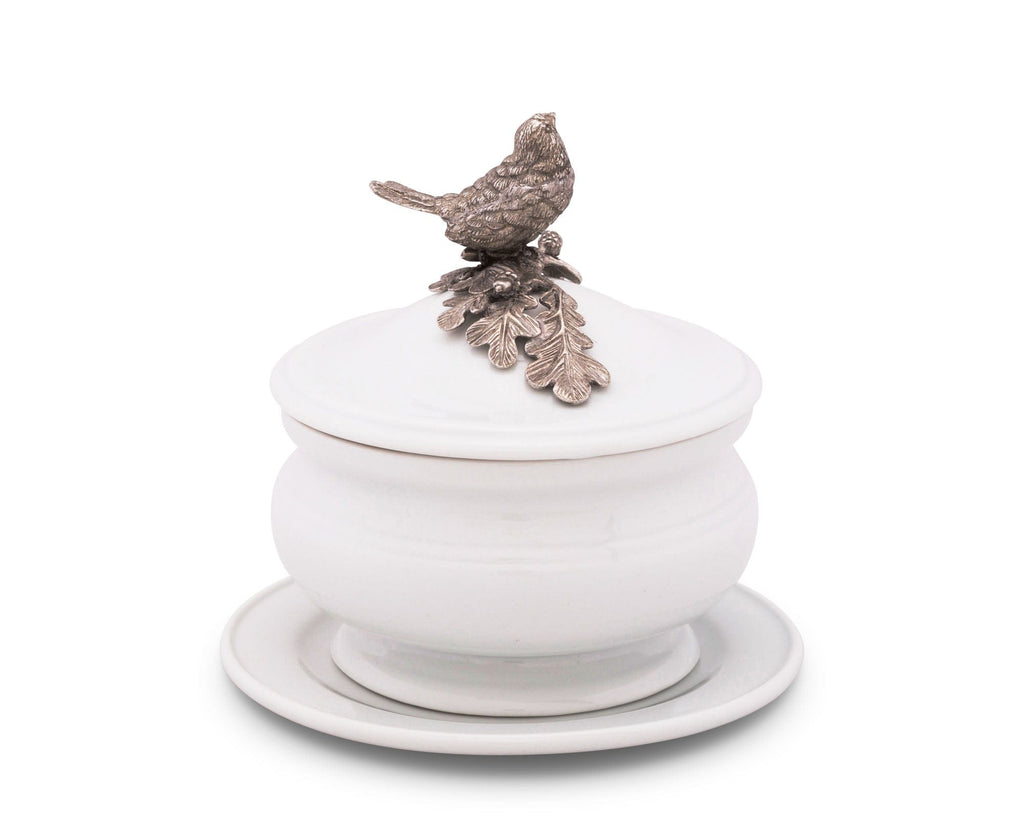 Songbird Porcelain Lidded Bowl | Vagabond House Porcelain & Pewter