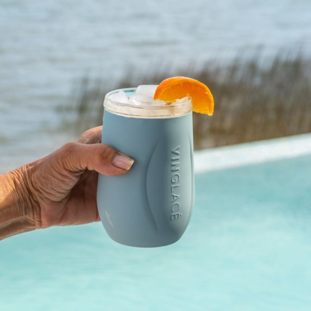 Vinglacé Glass-Lined Wine Tumbler with Lid – 10 oz Insulated Drinkware